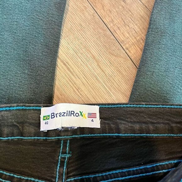 BrazilRoxx Jeans Womens 4 Green
Denim Straight Leg High Rise
Embellished Beaded - Picture 3 of 10